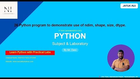 NumPy Array Attributes | ndim, shape, size, dtype | JNTUK R23 Python Practical | EXP25