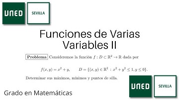 Cálculo de extremos y puntos de silla usando Lagrange | Funciones de Varias Variables II | UNED