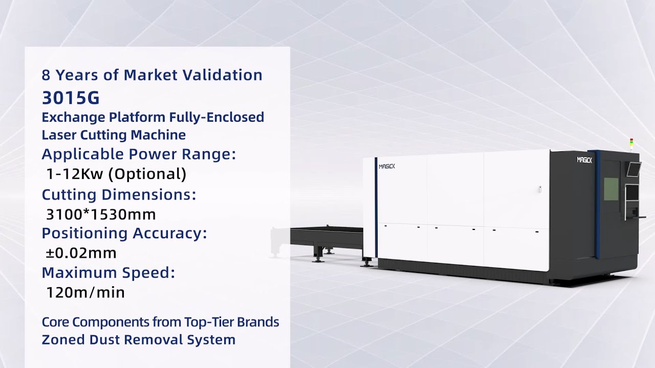The 3015G Fully-Enclosed Pallet Exchange Laser Cutter  