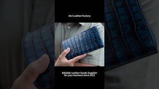 Luxury croco leather zipper long wallet with large capacity, practical for daily life.