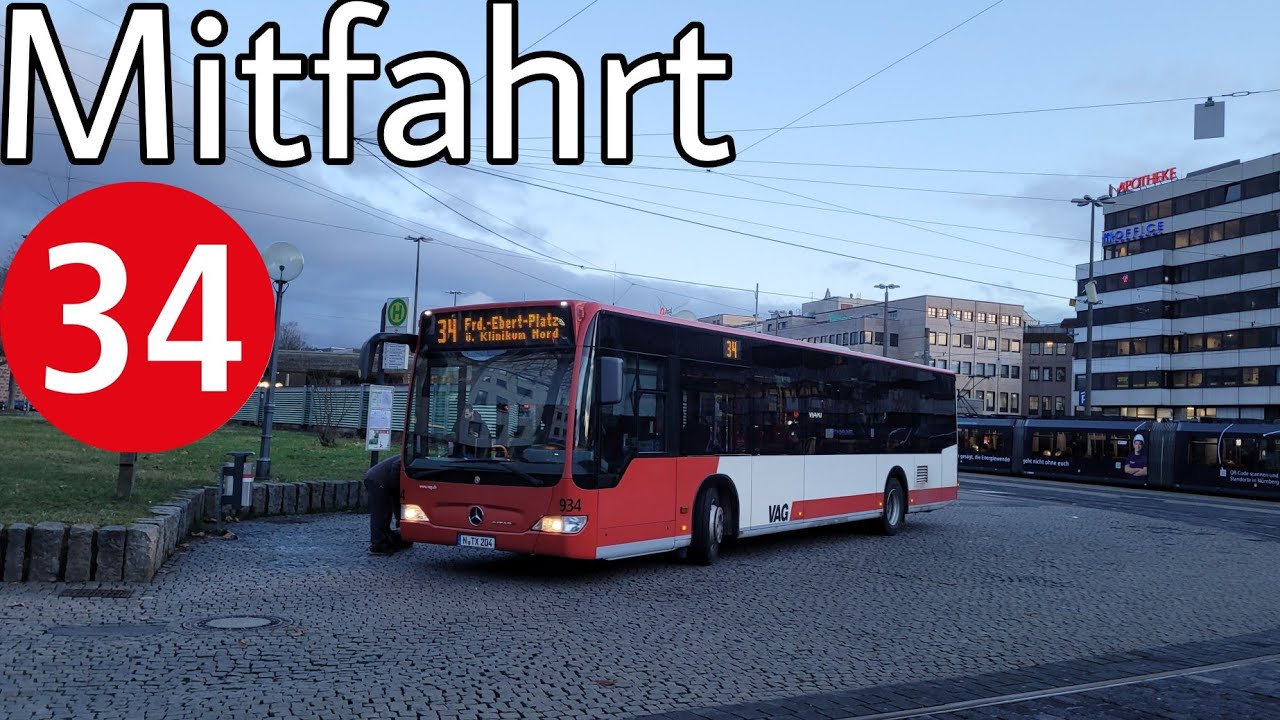 Mitfahrt | Mercedes-Benz O530 Facelift | Linie 34 | Plärrer - Friedrich-Ebert-Platz