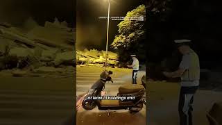Security footage shows the moment earthquake shakes city in China | #shorts