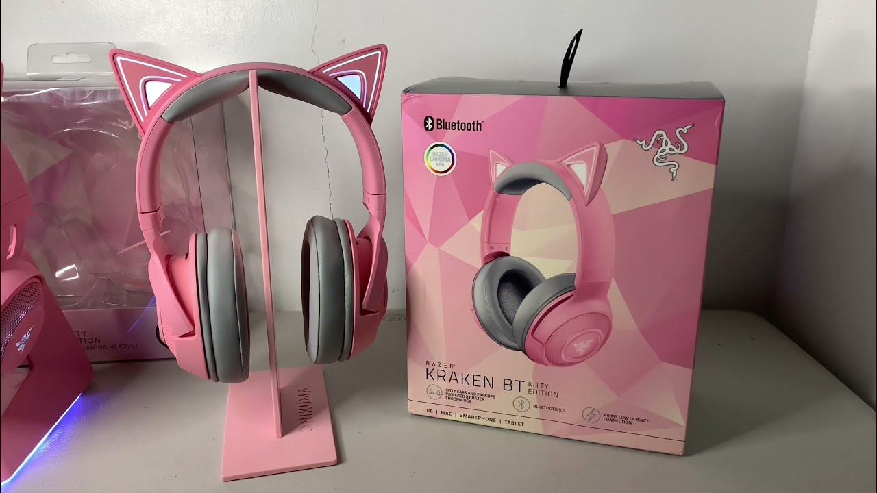 Wireless Bluetooth Headset with Mics and Kitty Ears: Razer Kraken Kitty V2  BT