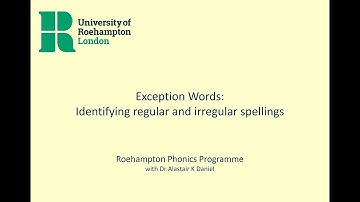 Exception Words MOODLE video