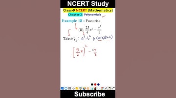 factorise using algebraic identity | class 9th math chapter 2 polynomials | #shorts #ncertmaths