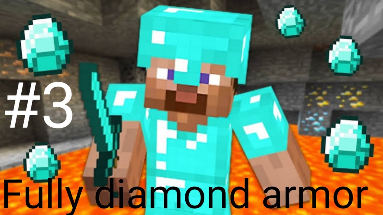 I made a fully diamond armor #minecraft 3 *gone lucky - YouTube
