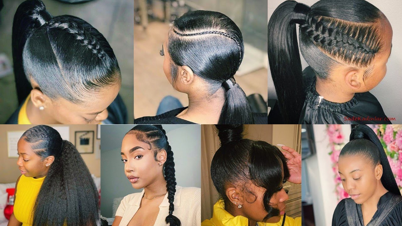 PONYTAIL HAIRSTYLES FOR BLACK WOMEN ; VERY SLEEK AND GORGEOUS | PONYTAIL  HAIRSTYLES WITH WEAVE. - YouTube
