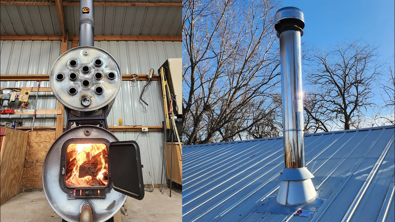 Installing A Wood Stove Chimney Through A Metal Roof 