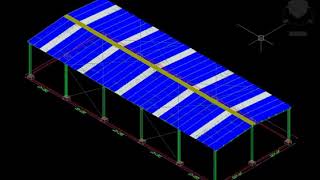 Autocad 3D shed open shed in Auto CAD , 40'-0" x 80'-0" Steel Frame screenshot 5