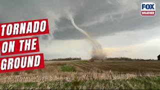 Tornado On The Ground Fox Weather Storm Tracking Team Intercepts Tornado In Iowa