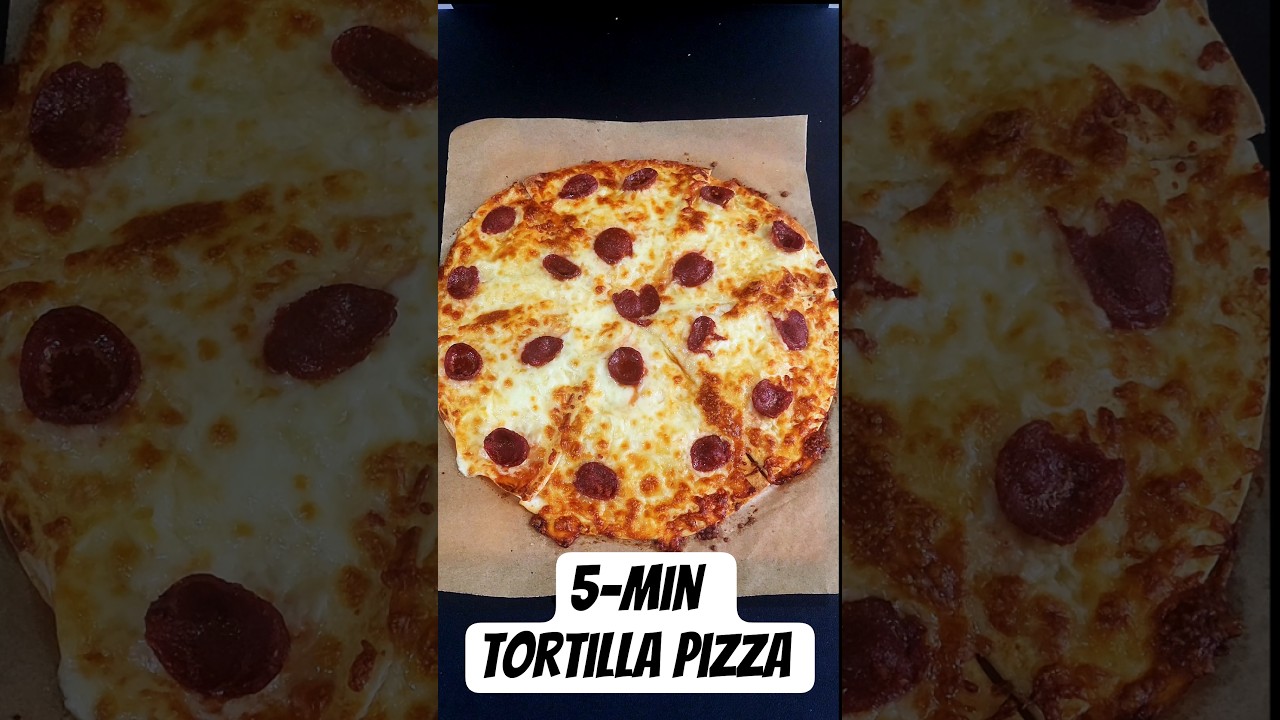 Cheesy Tortilla Pizza in 5 Minutes! 🔥 