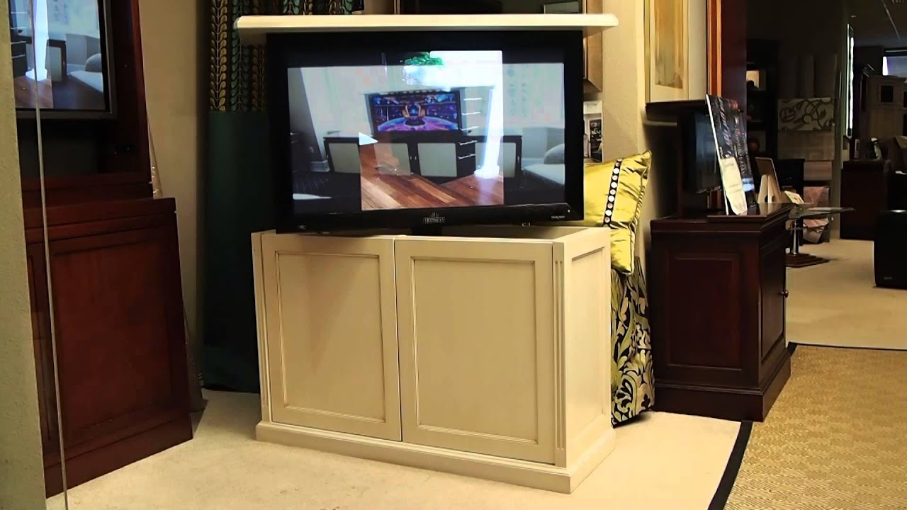 County French Pop - Up And Rotate Motorized Tv Cabinet - Youtube