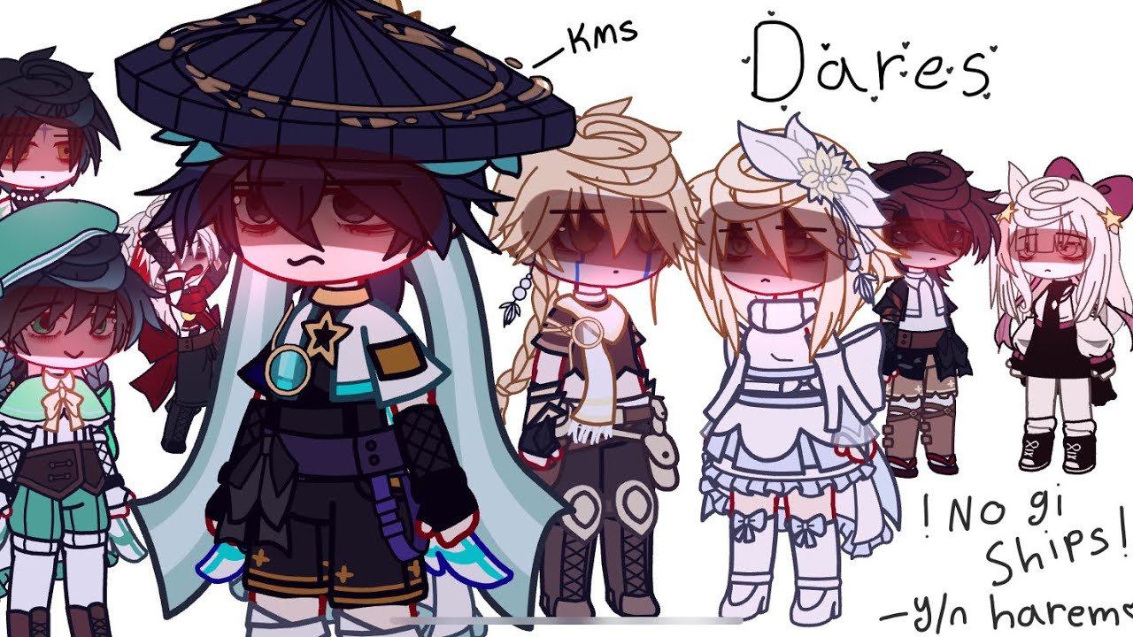 || Genshin Impact do your DARES !! || f! y/n harem || NO GENSHIN SHIPS !! || Part 1 || Gacha Club ||