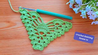 comment faire un châle au crochet élégant très facile vous allez l'appliquerez vite/châle triangle