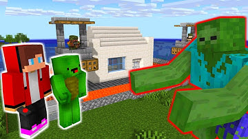 MAIZEN : Mutant Zombie vs Security House  - Minecraft Animation JJ & Mikey