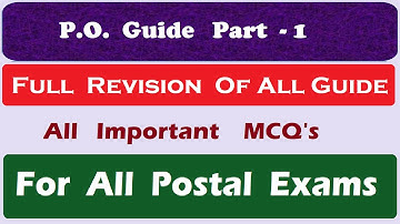 P.O. Guide Part - 1 Most Important Questions For All Postal Exams || Revision Class Of All Guide #pa