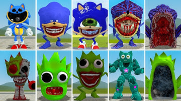 ALL NEW ZOOCHOSIS SONIC BLUE TAPES VS ALL SPRUNKI LIME EATER ? in Garrysmod!,...