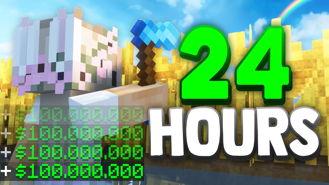 I Farmed for 24 HOURS in MINECRAFT... hypixel skyblock