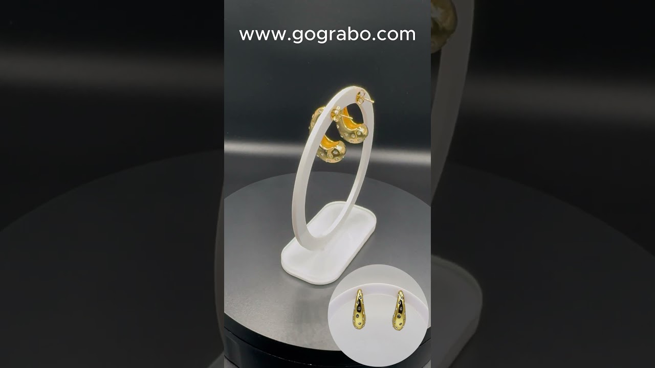 Elegant Teardrop Stud Earrings with Zirconia Crystals  Waterproof & Hypoallergenic