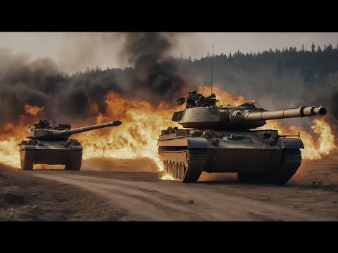 Today! Russian Military Successfully Destroys Convoy of 200 US Tanks at the Border
