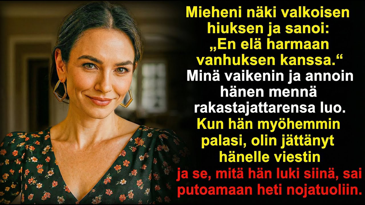 Mieheni näki valkoisen hiuksen ja sanoi: 