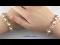 Cute bracelet tutorial//pearl and crystal