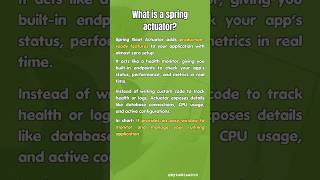 What is a spring actuator #springboot #java #shortvideo