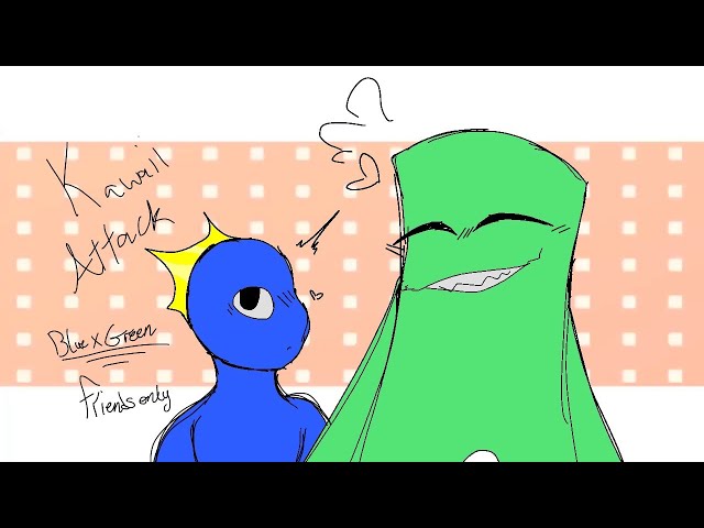 Kawaii Attack Meme (Flash) (Rainbow Friends) (Blue x Green