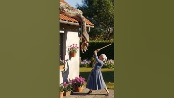 brave grandma: a python attacked her pet dog and she hit the snake hard. 🐍🐕 #shorts