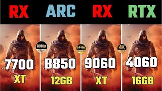Rx 9060xt vs intel arc a770 VS RX 7700XT VS Intel Arc b580 VS RTX 4060TI 16GB VS RTX 3060TI 8GB