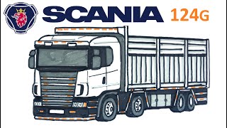 Easy Drawing Scania 124G 360 Truck I Kolay Scania 124G 360 Tır Çizimi Kamyonet Nasıl Çizilir?