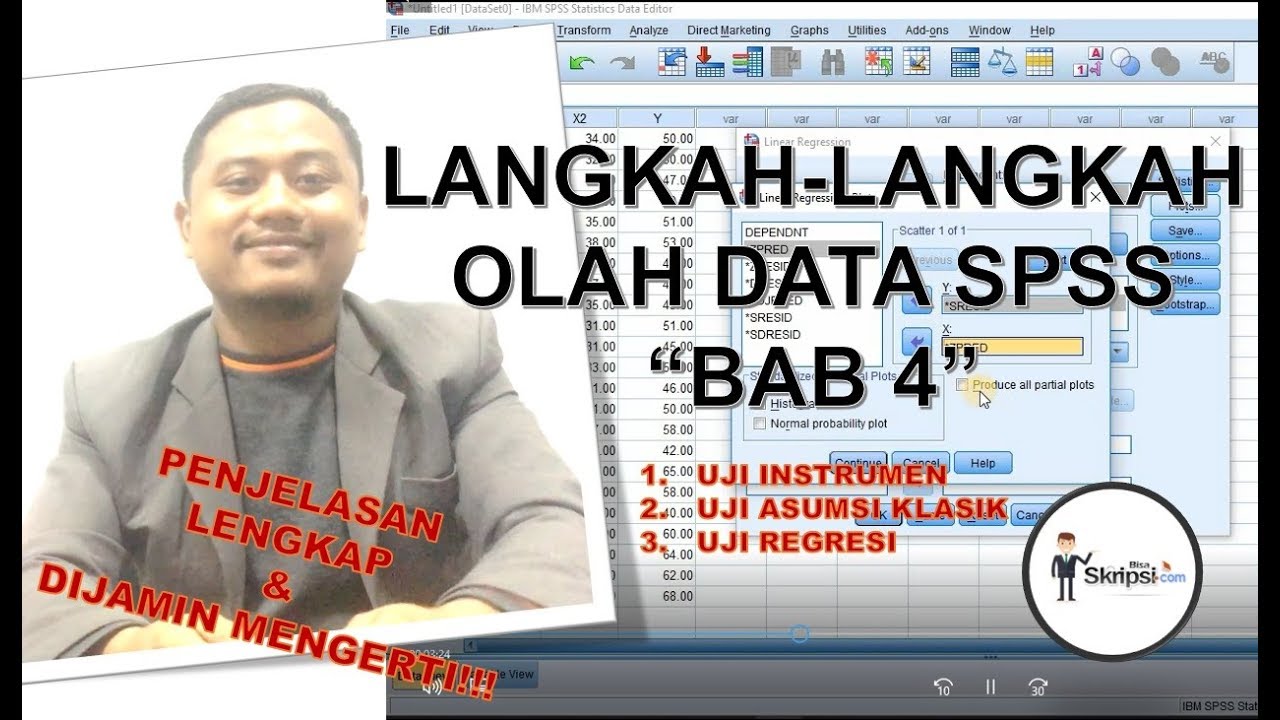 Olah Data Bab 4 Skripsi Tutorial Spss Uji Instrumen Uji Asumsi Klasik Uji Regresi Berganda Youtube