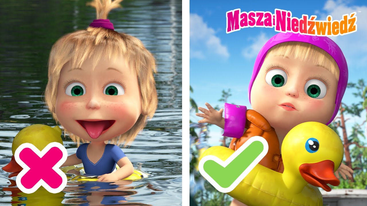 Masza i Niedźwiedź ✨ Dobrze czy źle: Zasady bezpieczeństwa podczas pływania 🎣🐟 Masha and the Bear