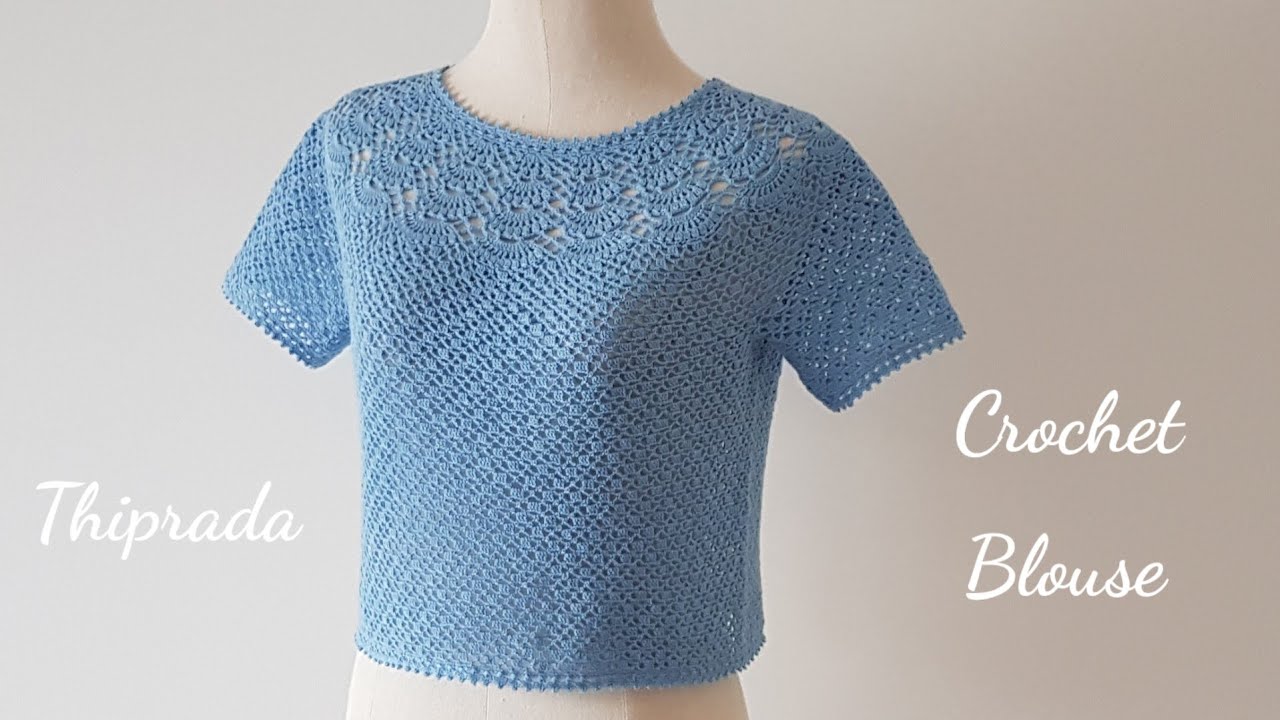 คลิปที่ 4 - ลายพัด 💙 ถักแถวที่ 13-20 #ถักจากคอลงมา #มือใหม่หัดถัก