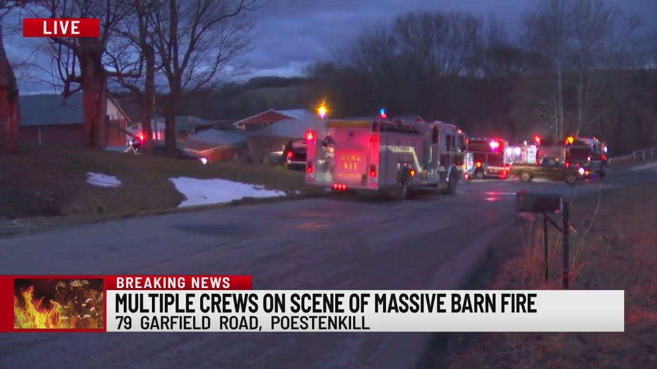 Barn fire at Wagner Farms in Poestenkill YouTube