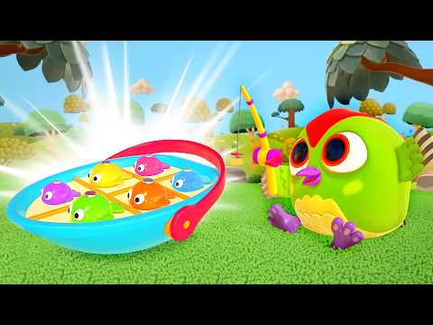 Mainan Baru untuk Burung-Burung Kecil! Permainan Memancing untuk Hop Hop dan Peck Peck. Kartun bayi