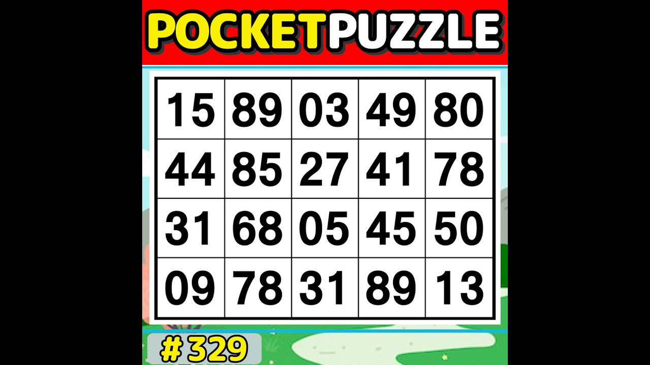 【Pocket Puzzle】 Perfect for daily brain exercises! 《Number Search|Brain training》 #329