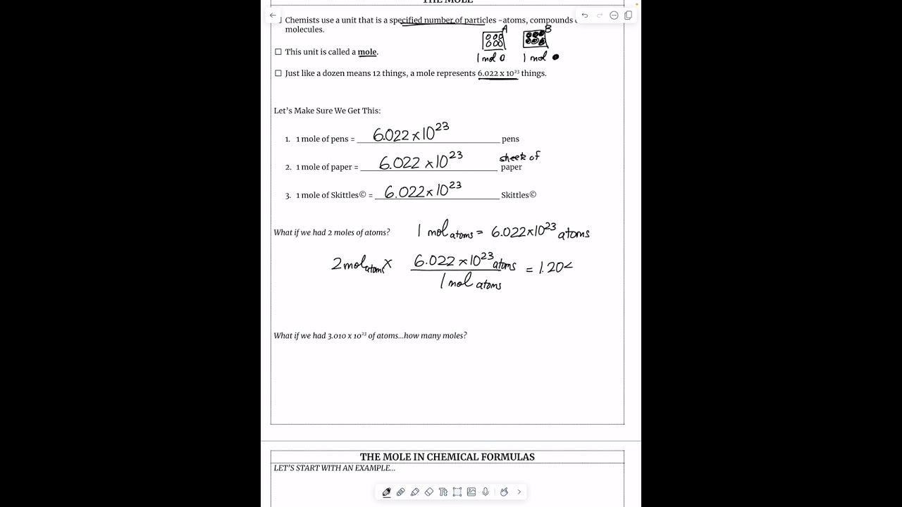 PET Chemistry The Driving Force in Mole… Unit 5 - Important Information - The Mole - YouTube