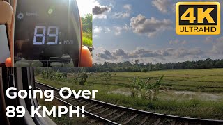 4K UHD - Sri Lanka Railways Denuwara Menike Going Over 89 KMPH