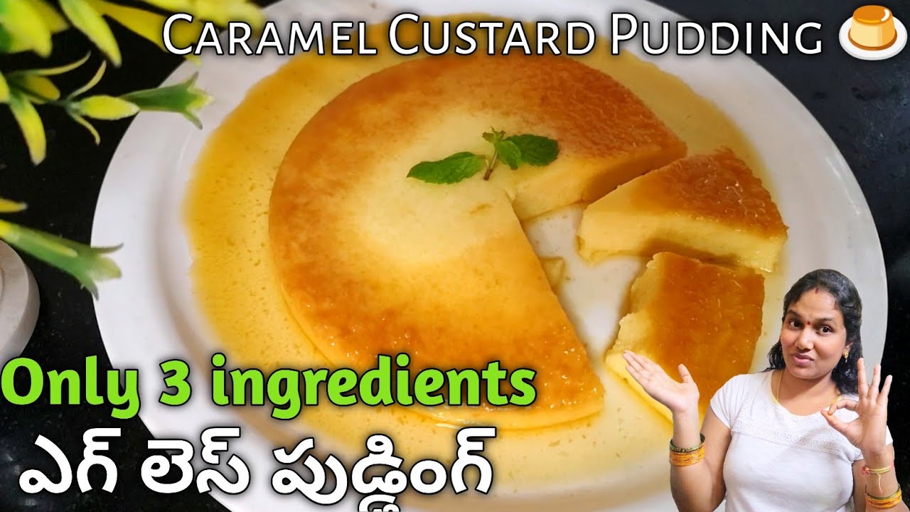 Eggless Caramel Custard Pudding 🍮/Only 3 ingredients Pudding Recipe😋🤤