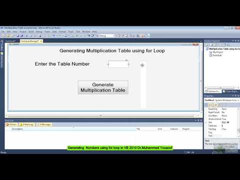 Multiplication Table using For loop