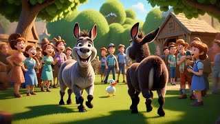 Three Dancing Donkeys Kick and Spin | Farm Song for Kids | Nursery Rhymes and Movement Fun