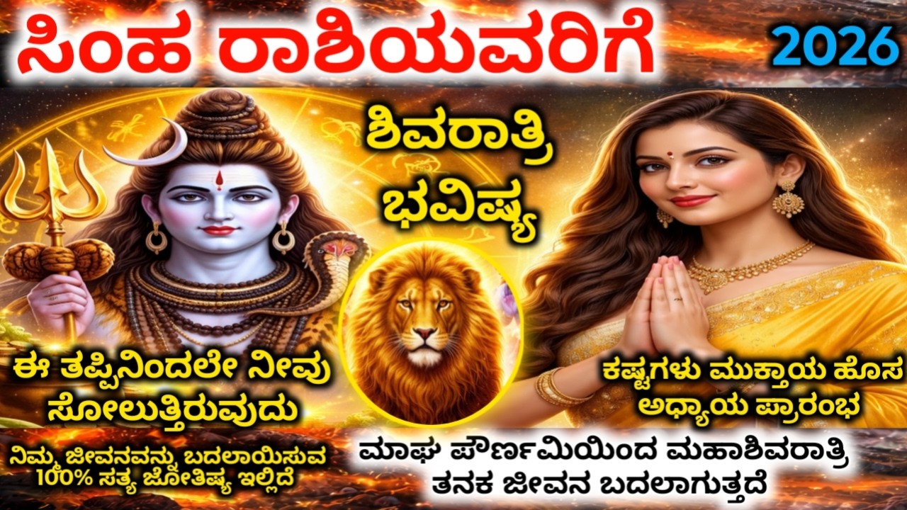 ಸಿಂಹ ರಾಶಿ :  ಫೆಬ್ರವರಿ 12–15 ಈ 4 ದಿನಗಳು ನಿಮ್ಮ ಜೀವನ ತಿರುವು | ತಪ್ಪು ಮಾಡಿದ್ರೆ ನಷ್ಟ | ದೇವರ ಸೂಚನೆ | Simha