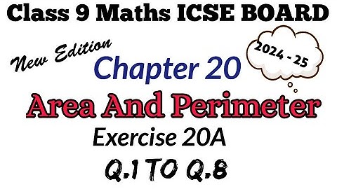 Exercise 20A Q.1 to Q.8 Class 9 Maths ICSE Board RK Bansal