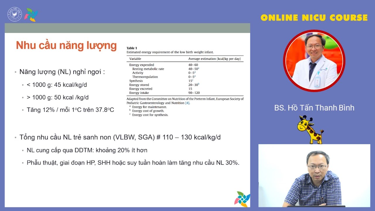 ONLINE NICU COURSE - 2: Dinh dưỡng tĩnh mạch cho trẻ sanh non