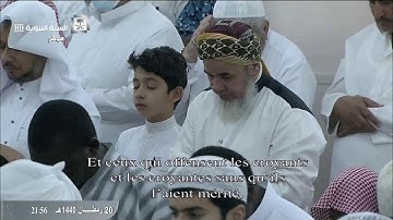 تلاوة صلاة التراويح من المسجد النبوي ، الليلة الحادية والعشرون 20 رمضان 1440 | الشيخ أحمد الحذيفي