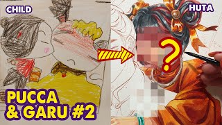 How To Draw Pucca & Garu Couple Celebrating Mid-Autumn Festival | Huta Chan