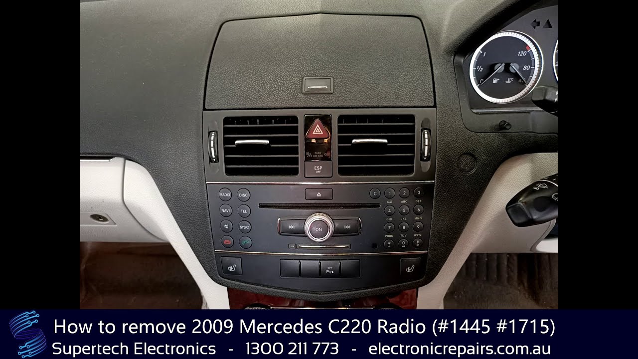 How to remove 2009 Mercedes C220 Radio (#1445 #1715) - YouTube