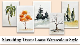 Easy Trees 5 Ways | Suitable for Beginners | Watercolour Tutorial | Loose Expressive Style Sketching by Anastasia Mily - Watercolour Art 7,014 views 2 months ago 19 minutes