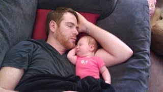 Cute Baby Sleeping With Daddy  Daddy's Best Friend